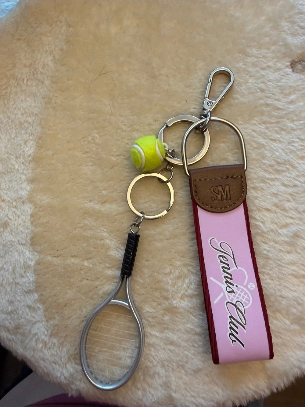 Tennis Club Pink Strap Key & Card Holder Keychain